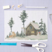 ウィンターワンダーランドキツネデコページ 薄葉紙 (クラフト)