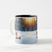 ウィンターワンダーランドキツネマグ ツートーンマグカップ (正面左)