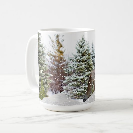 ウィンターワンダーランドキツネ/ワイルドライフコーヒーマグ コーヒーマグカップ (正面左)