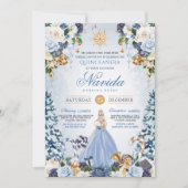 ウィンターワンダーランドキンセアニラスノーイブルーフローラ 招待状 (正面)