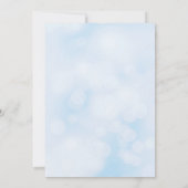 ウィンターワンダーランドキンセニラシルバーブルー誕生日 招待状 (裏面)