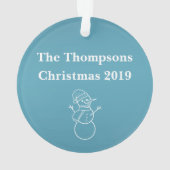 ウィンターワンダーランドクリスマスアクリルオーナメントブルー オーナメント (裏面)