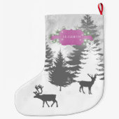 ウィンターワンダーランドクリスマスストッキング – マゼンタ ラージクリスマスストッキング (裏面)