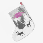 ウィンターワンダーランドクリスマスストッキング – マゼンタ ラージクリスマスストッキング (裏面 (吊り時))