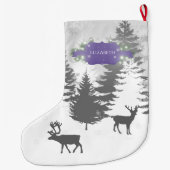 ウィンターワンダーランドクリスマスストッキング – 紫 ラージクリスマスストッキング (裏面)