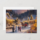 ウィンターワンダーランドクリスマススノーウィーヴィレッジ ポストカード (正面/裏面)