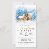 ウィンターワンダーランドクリスマスディナー招待状 シーズンカード (正面)