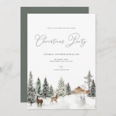 ウィンターワンダーランドクリスマスパーティの招待状 招待状 (正面/裏面)