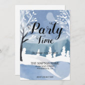 ウィンターワンダーランドクリスマスパーティの招待状 招待状 (正面/裏面)