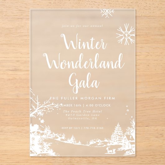 ウィンターワンダーランドクリスマスパーティー アクリル招待状 (正面)