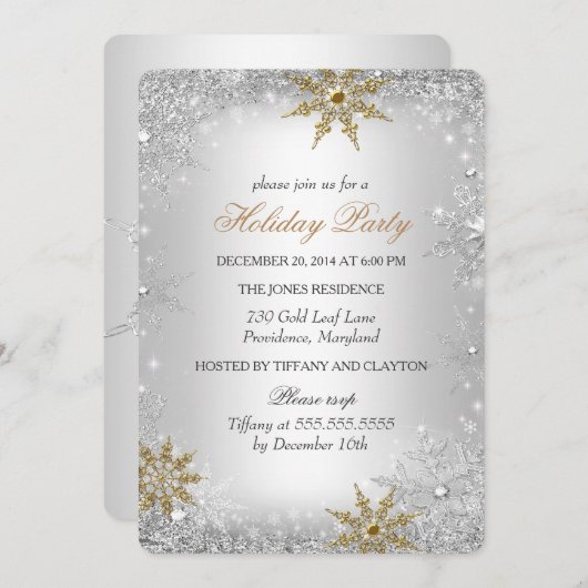 ウィンターワンダーランドクリスマスホリデーパーティー2 招待状 (正面/裏面)