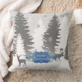 ウィンターワンダーランドクリスマス装飾用クッション – 青 クッション (ブランケット)