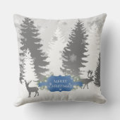 ウィンターワンダーランドクリスマス装飾用クッション – 青 クッション (裏面)