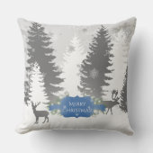 ウィンターワンダーランドクリスマス装飾用クッション – 青 クッション (正面)
