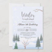 ウィンターワンダーランドクリスマス誕生日ホリデーパーティー 招待状 (正面)