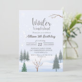 ウィンターワンダーランドクリスマス誕生日ホリデーパーティー 招待状 (スタンド正面)