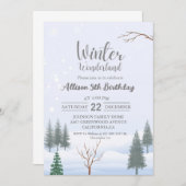 ウィンターワンダーランドクリスマス誕生日ホリデーパーティー 招待状 (正面/裏面)