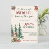 ウィンターワンダーランドクリスマス1st誕生日パーティー 招待状 (スタンド正面)