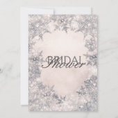 ウィンターワンダーランドクリームホワイト雪エレガント片 招待状 (裏面)