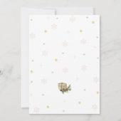 ウィンターワンダーランドグリーンクリスマス誕生日招待状 招待状 (裏面)