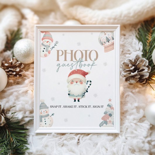 ウィンターワンダーランドゲストブックテーブルサイン ポスター