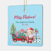 ウィンターワンダーランドサンタギフトウォーターカラーオーナメント セラミックオーナメント (左)