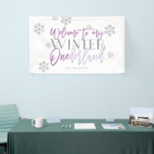 ウィンターワンダーランドシルバーグリッターウェルカムサイン 横断幕 (トレードショー)