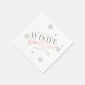 ウィンターワンダーランドシルバーグリッターピンク1歳の誕生日 スタンダードカクテルナプキン (角)