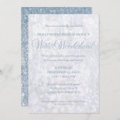 ウィンターワンダーランドシルバースパークルパーティの招待状 招待状 (正面/裏面)