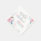 ウィンターワンダーランドシルバーピンクフローラスノーフレーク スタンダードカクテルナプキン (角)