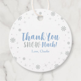 ウィンターワンダーランドシルバー&ブルーボーイベビーシャワー フェイバータグ