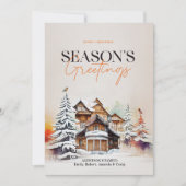 ウィンターワンダーランドシーズンズグリーティングホリデーカード 招待状 (正面)