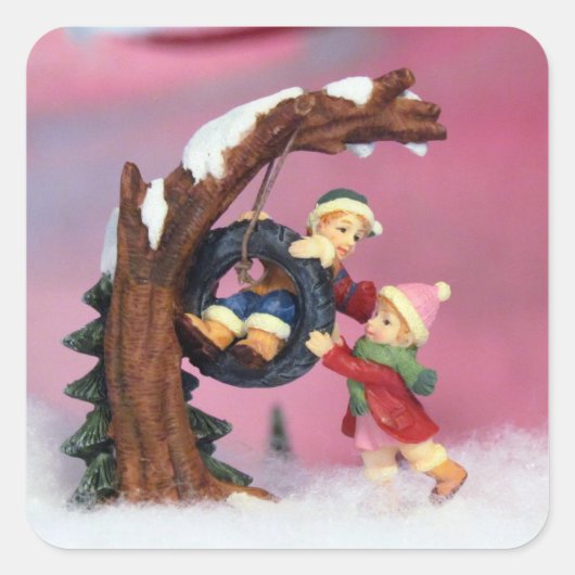 ウィンターワンダーランドステッカー スクエアシール (正面)