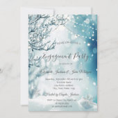 ウィンターワンダーランドストリングライト婚約 招待状 (正面)