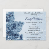 ウィンターワンダーランドスノウアンドパインブライダルシャワー 招待状 (正面/裏面)
