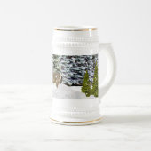 ウィンターワンダーランドスノーアンドディアホリデイ飲み物用品 ビールジョッキ (正面右)