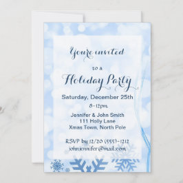 ウィンターワンダーランドスノーフレークアイスホリデーパーティー 招待状