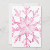 ウィンターワンダーランドスノーフレークガールファースト誕生日 招待状 (裏面)