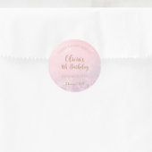 ウィンターワンダーランドスノーフレークサンキュー誕生日 ラウンドシール