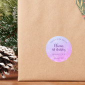 ウィンターワンダーランドスノーフレークサンキュー誕生日 ラウンドシール