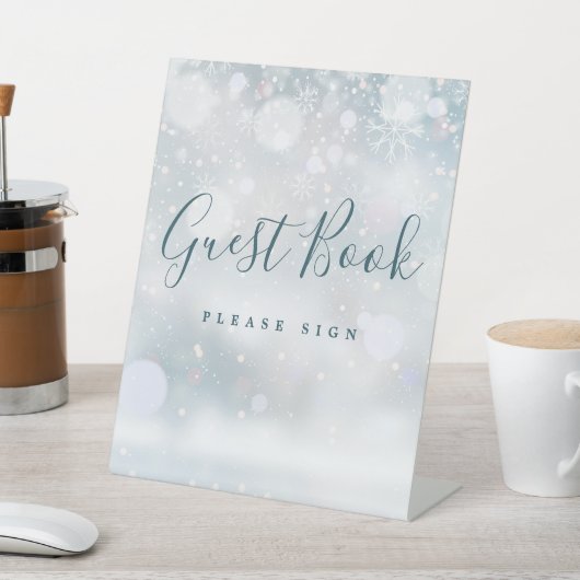 ウィンターワンダーランドスノーフレークスゲストブック 台座サイン (インサイチュ)