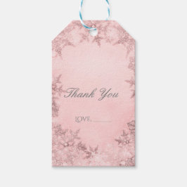 ウィンターワンダーランドスノーフレークスピンクエレガントパーティー ギフトタグ