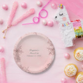 ウィンターワンダーランドスノーフレークスピンクエレガントパーティー ペーパープレート (パーティー)