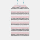 ウィンターワンダーランドスノーフレークスピンクシルバー誕生日 ギフトタグ (裏面)