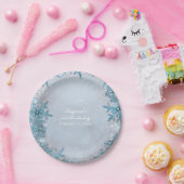 ウィンターワンダーランドスノーフレークスブルーエレガントパーティー ペーパープレート (パーティー)