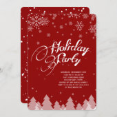 ウィンターワンダーランドスノーフレークスホリデーパーティー招待状 招待状 (正面/裏面)