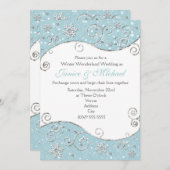 ウィンターワンダーランドスノーフレークスワール招待状 招待状 (正面/裏面)