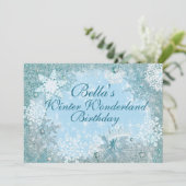 ウィンターワンダーランドスノーフレークパーティの招待状 招待状 (スタンド正面)