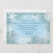 ウィンターワンダーランドスノーフレークパーティの招待状 招待状 (裏面)