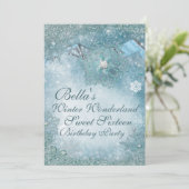 ウィンターワンダーランドスノーフレークパーティの招待状 招待状 (スタンド正面)